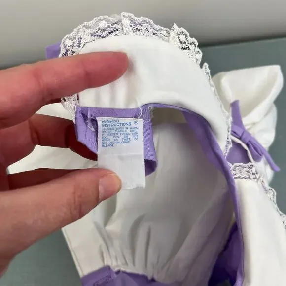 Vintage Purple Pinafore Embroidered Elephant Dress Baby Girl - Picture 5 of 10